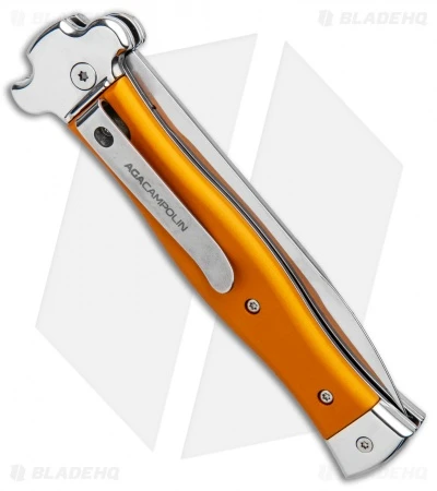 AGA Campolin Zero Italian Leverlock Automatic Knife Orange Al (3.75" Tumbled) 3 AGA Campolin Zero Italian Leverlock Automatic Knife Orange Al (3.75" Tumbled) - Image 3