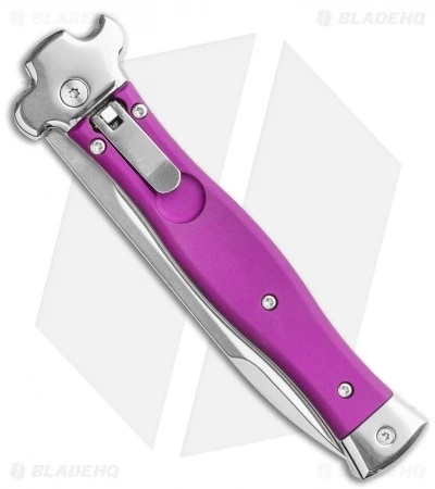AGA Campolin Zero Italian Leverlock Automatic Knife Violet G-10 (3.75" Tumbled) 2 AGA Campolin Zero Italian Leverlock Automatic Knife Violet G-10 (3.75" Tumbled) - Image 2