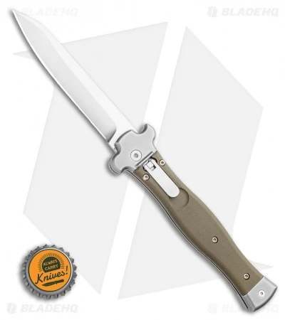 AGA Campolin Zero Reverse Tanto Leverlock Automatic Green G-10 (4" Satin) 4 AGA Campolin Zero Reverse Tanto Leverlock Automatic Green G-10 (4" Satin) - Image 4