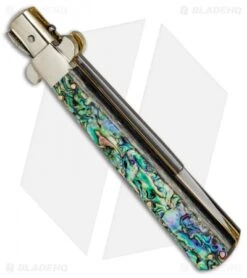 AGA Campolin 11" Frosolone Bayonet Stiletto Automatic Knife Abalone (5" Satin) -AGA Campolin Shop AGA Frosolone Abalonel 11in Bayo BP 29299 jr side 2