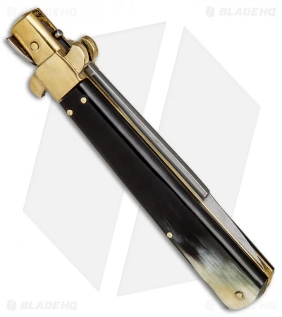 AGA Campolin 11" Frosolone Bayonet Stiletto Automatic Brazilian/Brass (5" Satin) 3 AGA Campolin 11" Frosolone Bayonet Stiletto Automatic Brazilian/Brass (5" Satin) - Image 3