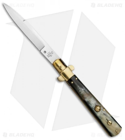 AGA Campolin 11" Frosolone Bayonet Stiletto Automatic Brazilian/Brass (5" Satin) 1 AGA Campolin 11" Frosolone Bayonet Stiletto Automatic Brazilian/Brass (5" Satin)