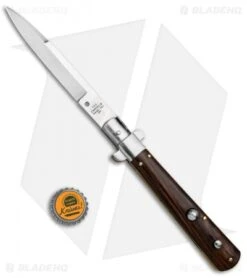 AGA Campolin 11" Frosolone Bayonet Stiletto Automatic Knife Cocobolo (5" Satin) 9 AGA Campolin 11" Frosolone Bayonet Stiletto Automatic Knife Cocobolo (5" Satin) -AGA Campolin Shop AGA Frosolone Cocobolo Nickel 11in Bayo BP 29292 jr bottlecap