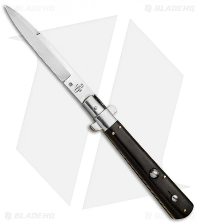 AGA Campolin 11" Frosolone Bayonet Stiletto Automatic Knife Ebony (5" Satin) 1 AGA Campolin 11" Frosolone Bayonet Stiletto Automatic Knife Ebony (5" Satin)