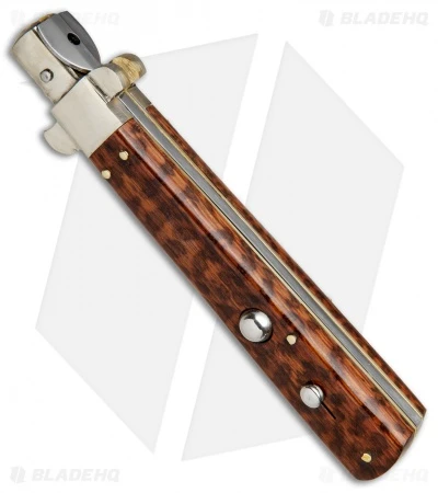 AGA Campolin 11" Frosolone Bayonet Stiletto Automatic Snake Wood (5" Satin) 2 AGA Campolin 11" Frosolone Bayonet Stiletto Automatic Snake Wood (5" Satin) - Image 2