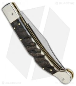 AGA Campolin 9" Sahara Italian Stiletto Automatic Knife Ram Horn (3.8" Mirror) 7 AGA Campolin 9" Sahara Italian Stiletto Automatic Knife Ram Horn (3.8" Mirror) -AGA Campolin Shop Aga Campolin 9in Sahara Italian Stiletto Auto Ram Horn Mirror BHQ 90703 jr side