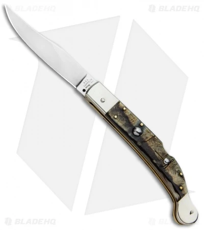 AGA Campolin 9" Sahara Italian Stiletto Automatic Knife Ram Horn (3.8" Mirror) 1 AGA Campolin 9" Sahara Italian Stiletto Automatic Knife Ram Horn (3.8" Mirror)