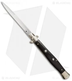 AGA Campolin 13" Automatic Knife Ebony Wood Italian Stiletto (Bayonet Plain)