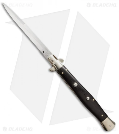 AGA Campolin 13" Automatic Knife Ebony Wood Italian Stiletto (Bayonet Plain) 1 AGA Campolin 13" Automatic Knife Ebony Wood Italian Stiletto (Bayonet Plain)