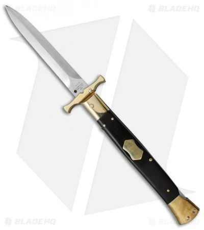 AGA Campolin 13" Bat Swinguard Automatic Brass/Ebony Wood (5.75" Satin Dagger) 1 AGA Campolin 13" Bat Swinguard Automatic Brass/Ebony Wood (5.75" Satin Dagger)