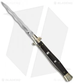 AGA Campolin 13" Ebony Wood Automatic Knife Italian Stiletto (Kriss)