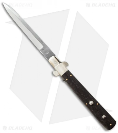 AGA Campolin 13" Italian Frosolone Automatic Knife Ebony Wood (6.5" Bayonet) 1 AGA Campolin 13" Italian Frosolone Automatic Knife Ebony Wood (6.5" Bayonet)