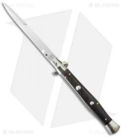 AGA Campolin 13" Picklock Automatic Italian Stiletto Ebony Wood (6" Satin Bayo)
