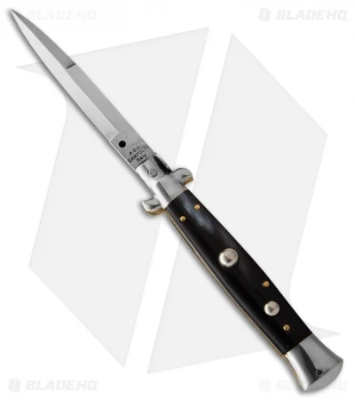 AGA Campolin 10" Brazilian Horn Picklock Stiletto Automatic Knife -Bayonet 1 AGA Campolin 10" Brazilian Horn Picklock Stiletto Automatic Knife -Bayonet