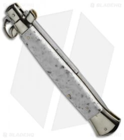 AGA Campolin 15" Ring Pull Automatic Italian Stiletto Marble (7" Satin Bayo) 5 AGA Campolin 15" Ring Pull Automatic Italian Stiletto Marble (7" Satin Bayo) -AGA Campolin Shop aga campolin 15in cookies n cream ring pull bayo bp 18064 cm side