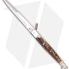 AGA Campolin 12" Sicilian Ring Pull Automatic Knife Stag Horn (5.5" Satin Bayo)