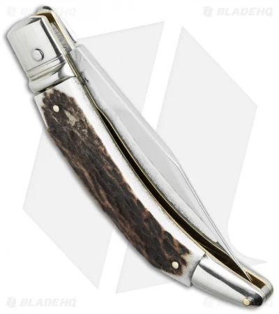 AGA Campolin Diana Lever Lock Automatic Knife Stag Horn (3.75" Satin) 2 AGA Campolin Diana Lever Lock Automatic Knife Stag Horn (3.75" Satin) - Image 2