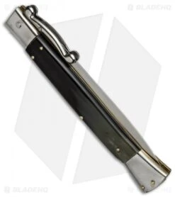 AGA Campolin 13" Swinguard Automatic Knife Dark Horn (5.75" Satin Dagger) 5 AGA Campolin 13" Swinguard Automatic Knife Dark Horn (5.75" Satin Dagger) -AGA Campolin Shop aga campolin stiletto 13in swing dark horn dagger BP 18155 dl side