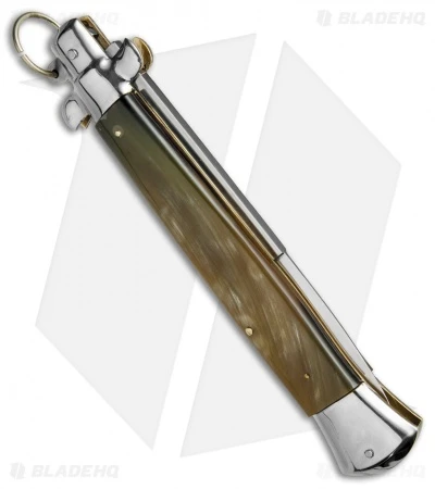 AGA Campolin 15" Ring Pull Automatic Italian Stiletto Honey Horn (7" Satin Bayo) 3 AGA Campolin 15" Ring Pull Automatic Italian Stiletto Honey Horn (7" Satin Bayo) - Image 3