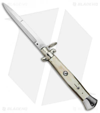 AGA Campolin 15" Ring Pull Automatic Italian Stiletto Honey Horn (7" Satin Bayo) 1 AGA Campolin 15" Ring Pull Automatic Italian Stiletto Honey Horn (7" Satin Bayo)