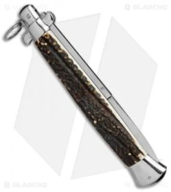 AGA Campolin 18" Ring Pull Automatic Italian Stiletto Stag Horn (8" Satin Bayo) 5 AGA Campolin 18" Ring Pull Automatic Italian Stiletto Stag Horn (8" Satin Bayo) -AGA Campolin Shop aga champolin 18in stiletto stag horn bayo BP 5226 er side
