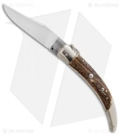 AGA Campolin Catalana Ring Pull Automatic Knife Stag Horn (4.5" Satin)