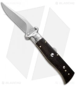 AGA Campolin 7.5" Calibro Humpback Automatic Knife Ebony Wood (3.4" Satin)