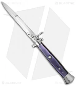 AGA Campolin 15" Ring Pull Automatic Italian Stiletto Purple (7" Satin Bayo)